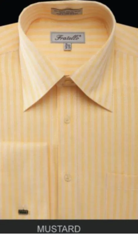 20 Inch Neck Dress Shirts in Mustard