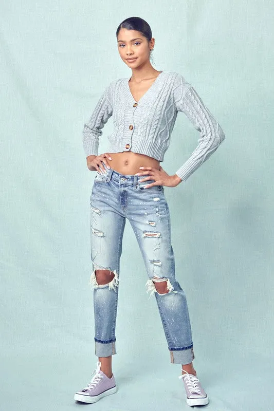 8368 Bleached BF Crop