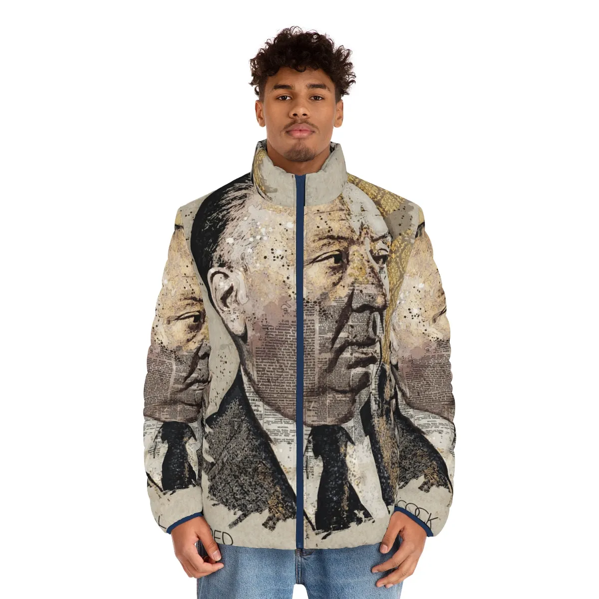 Alfred Hitchcock Inspired Puffer Jacket - Iconic Movie Merchandise