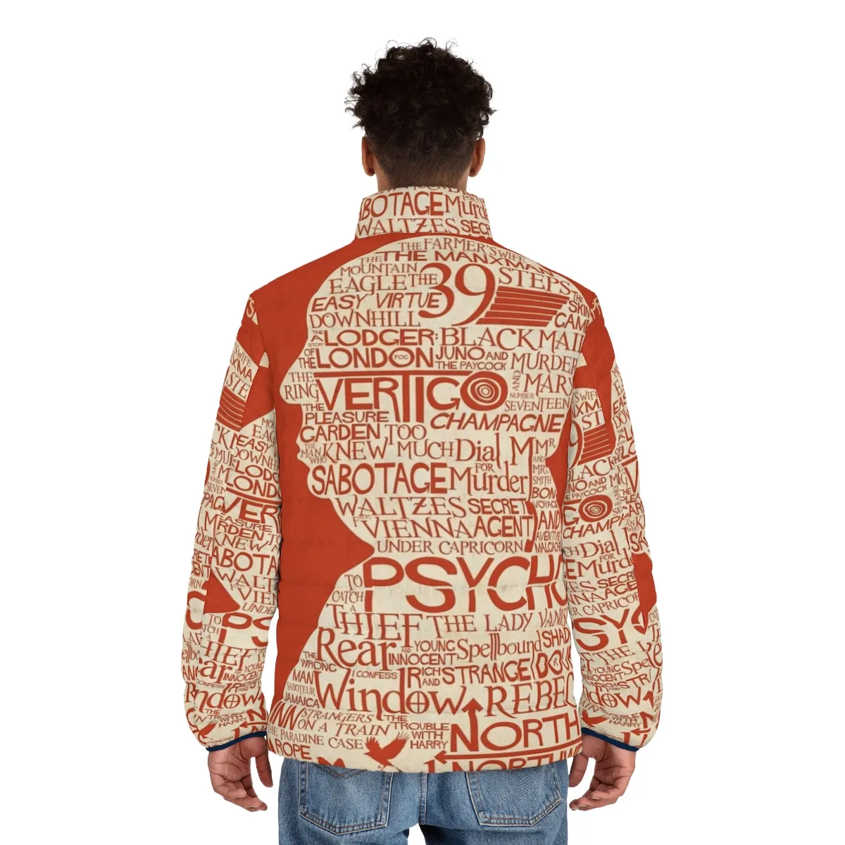 Alfred Hitchcock Inspired Puffer Jacket - Iconic Movie Merchandise