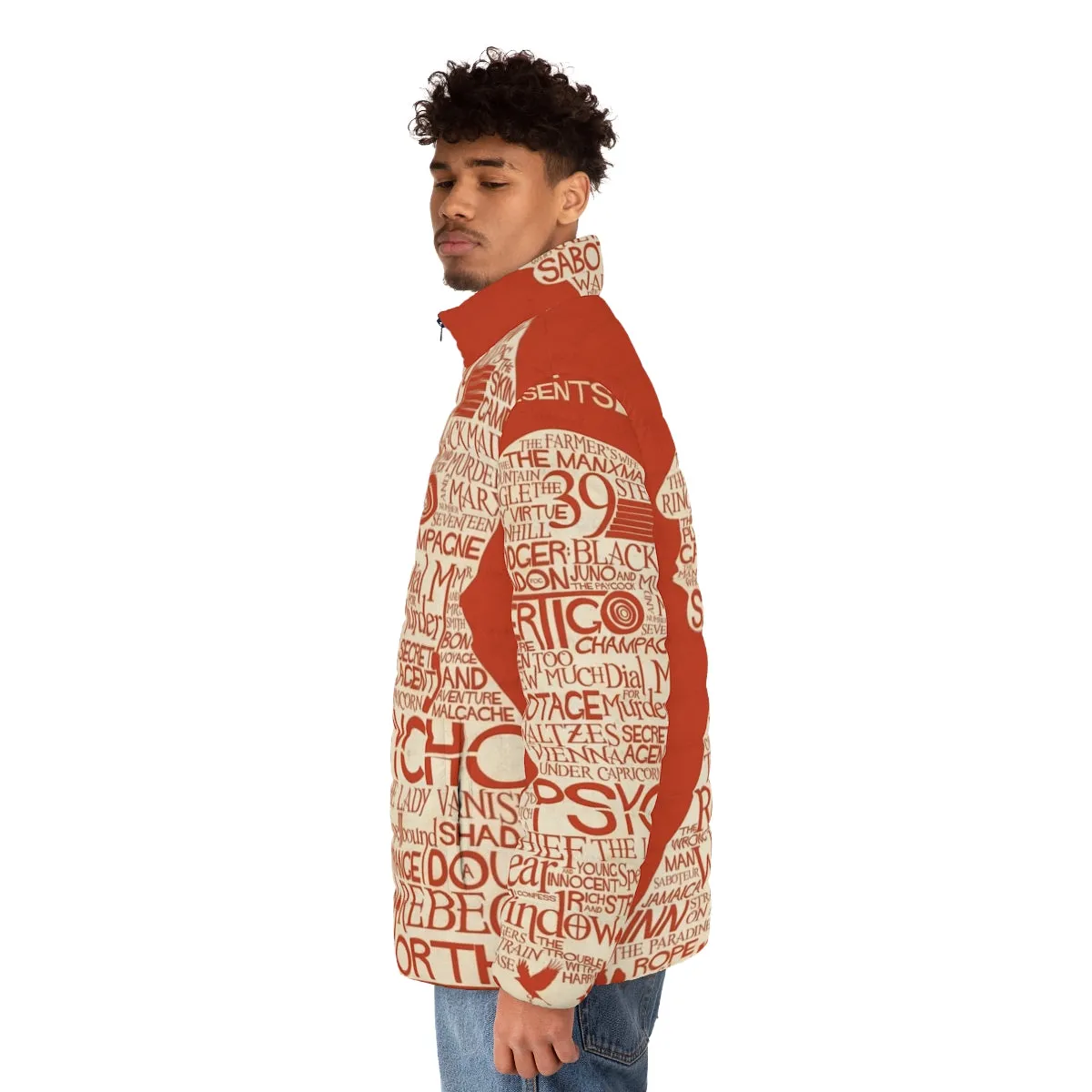 Alfred Hitchcock Inspired Puffer Jacket - Iconic Movie Merchandise