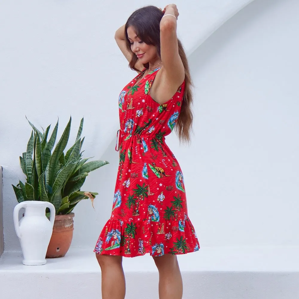 Aussie Christmas Red - Womens Festive Dress
