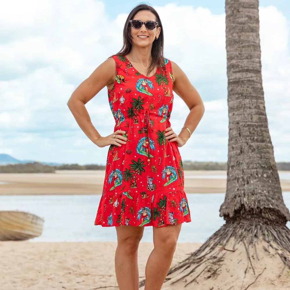 Aussie Christmas Red - Womens Festive Dress