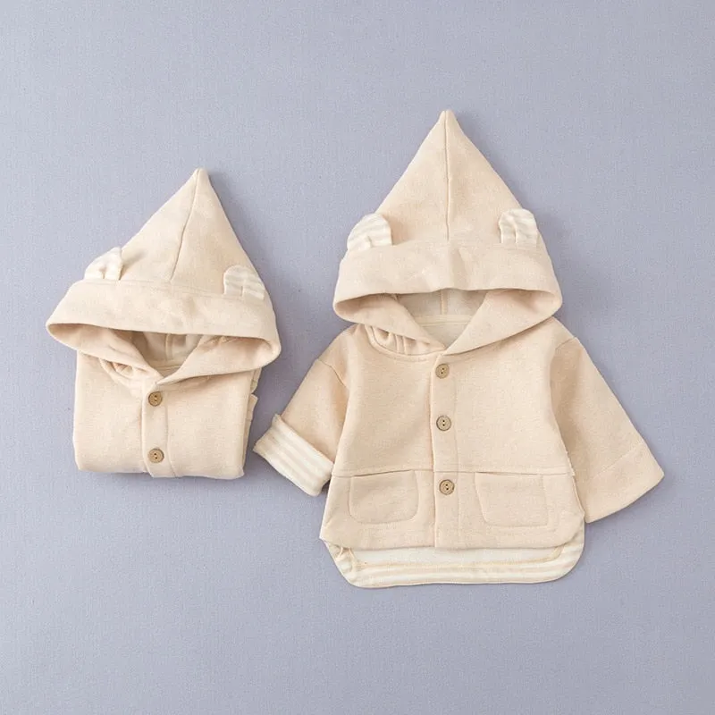 Boys Girls Kids Clothes Organic Cotton Hoodie Coat