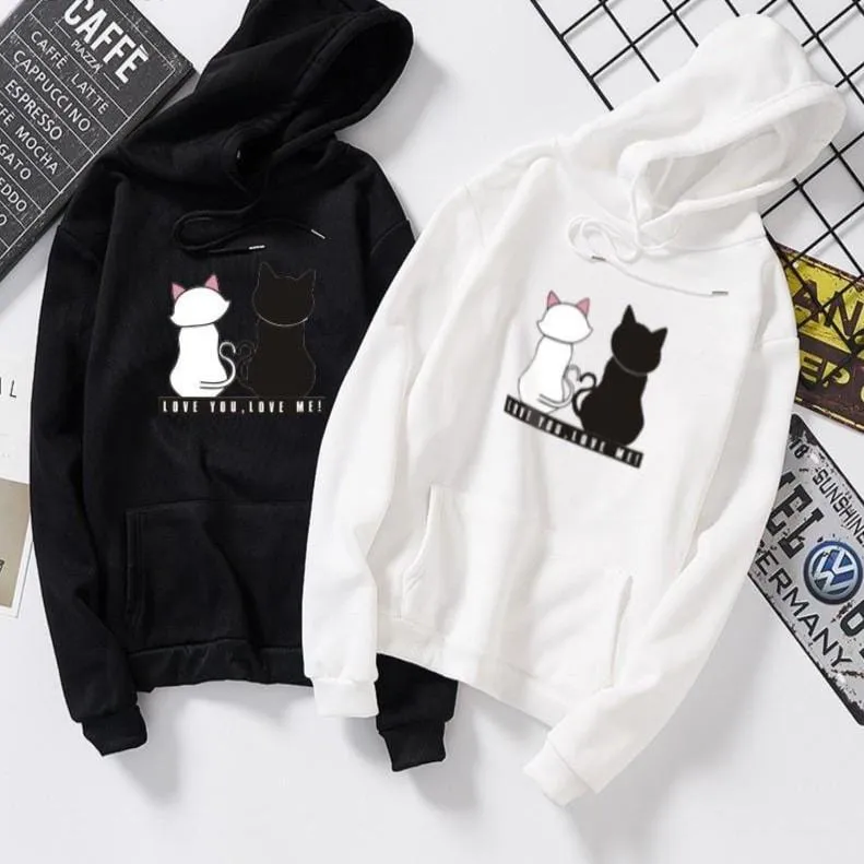 Cat couple hoodie