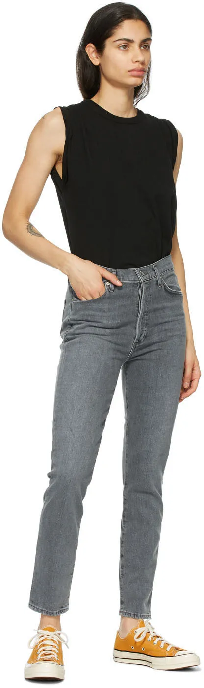 Citizens of Humanity Grey Olivia High-Rise Slim Jeans