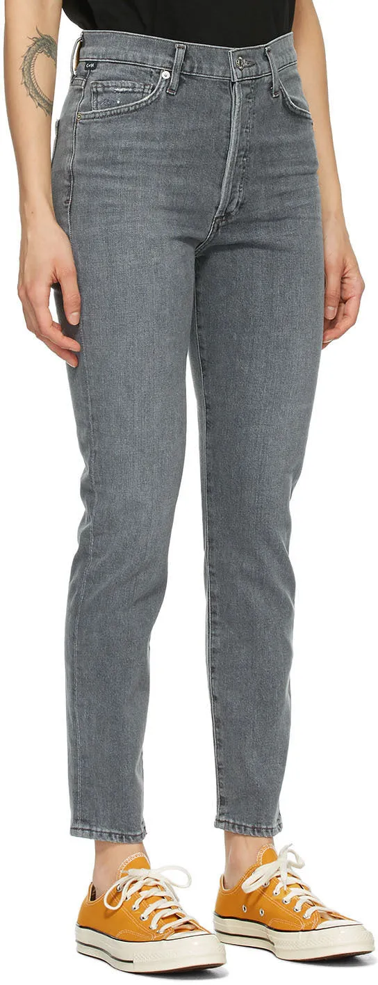 Citizens of Humanity Grey Olivia High-Rise Slim Jeans