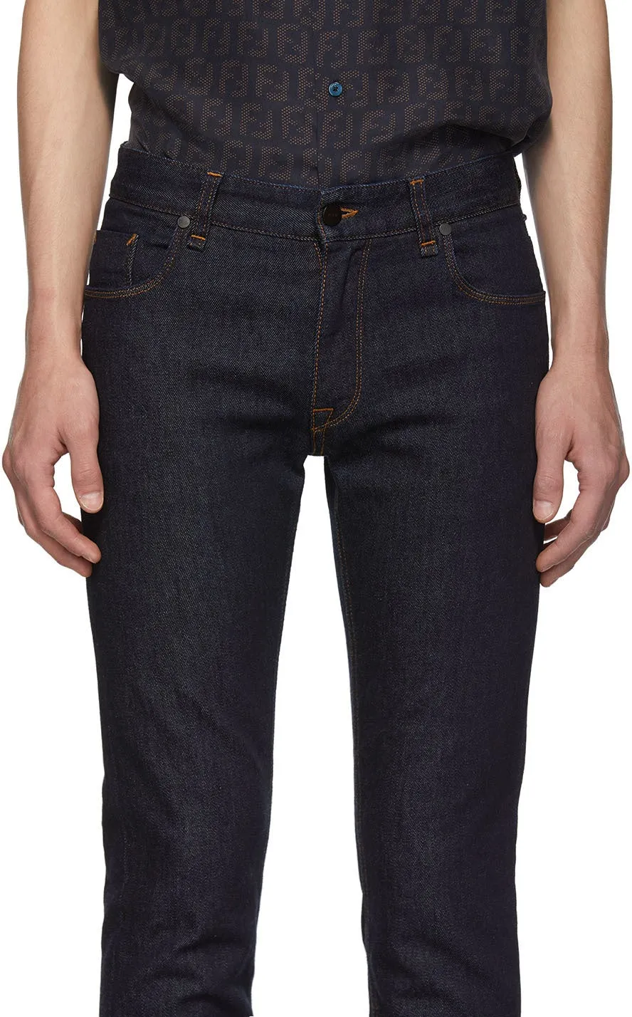 Fendi Blue 'Forever Fendi' Pocket Jeans