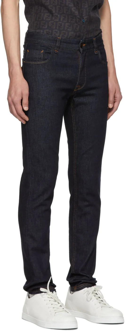 Fendi Blue 'Forever Fendi' Pocket Jeans