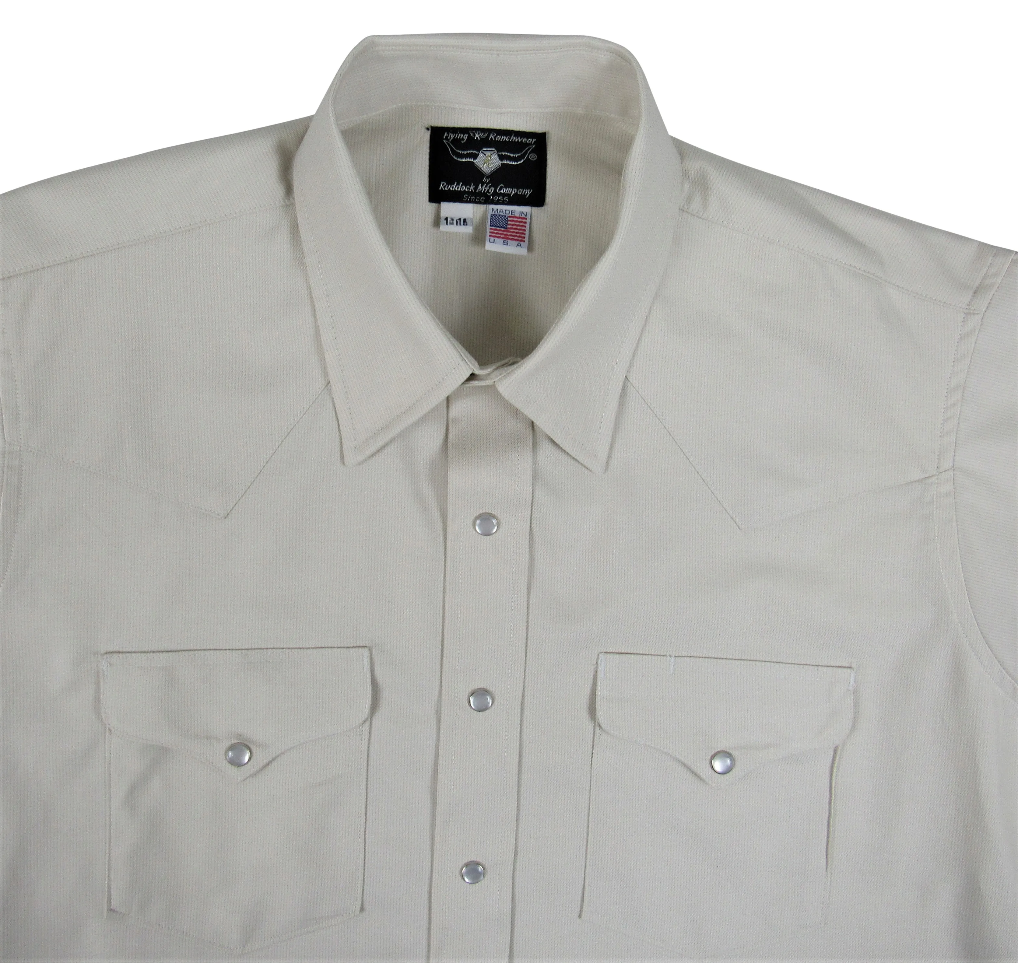 Flying R Ranchwear - Ivory Micro Stripe - Long Sleeve - Snaps
