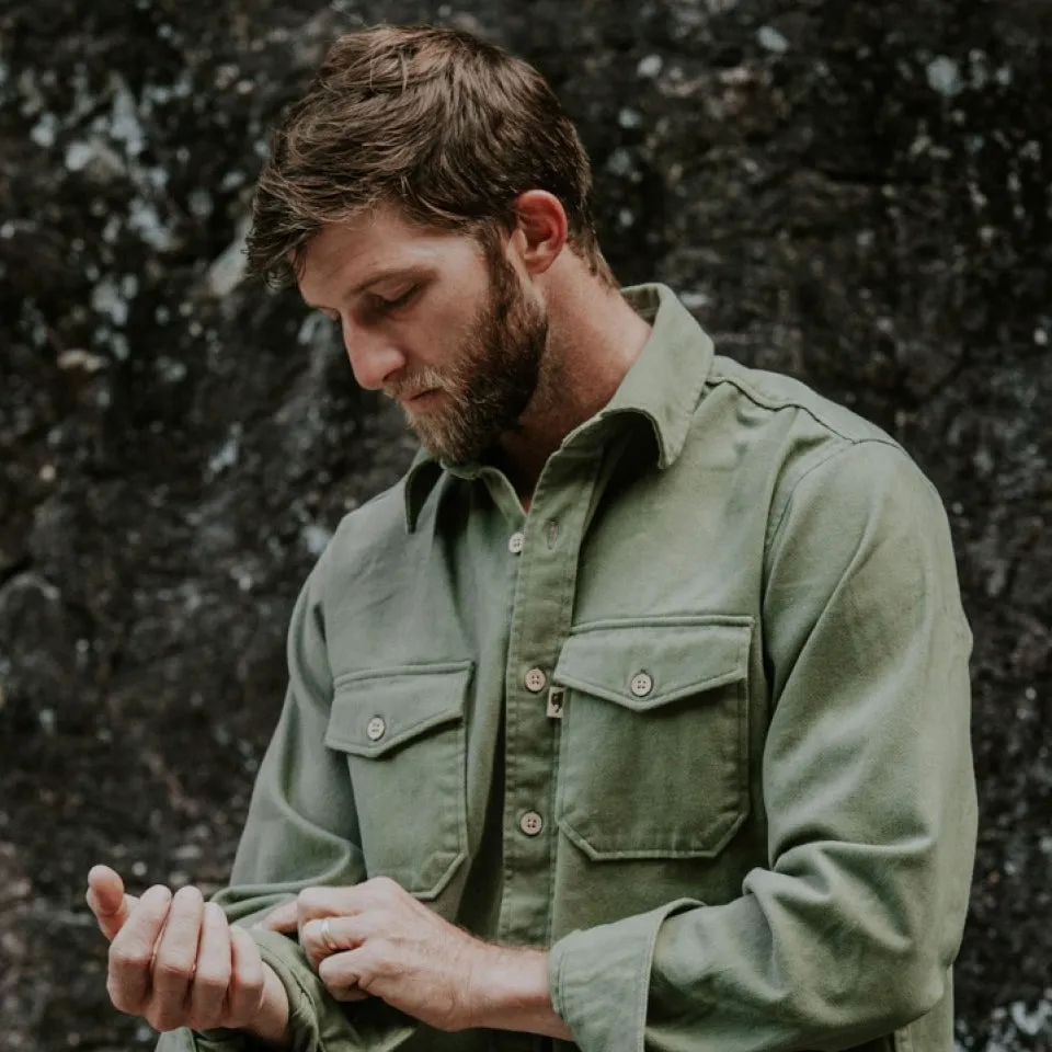 Gunner Cotton Twill Shirt Jac | Sage Brush Green