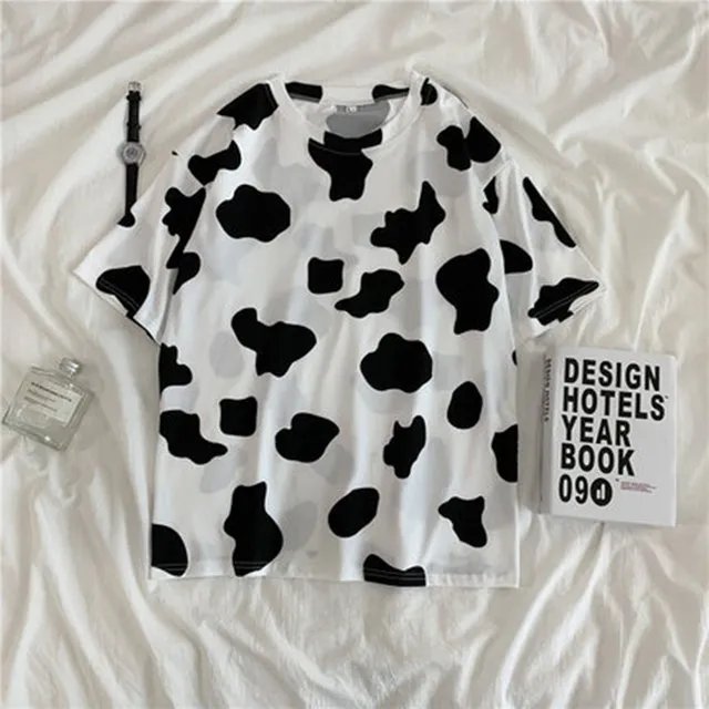 Harajuku Cow Print Short T-shirts