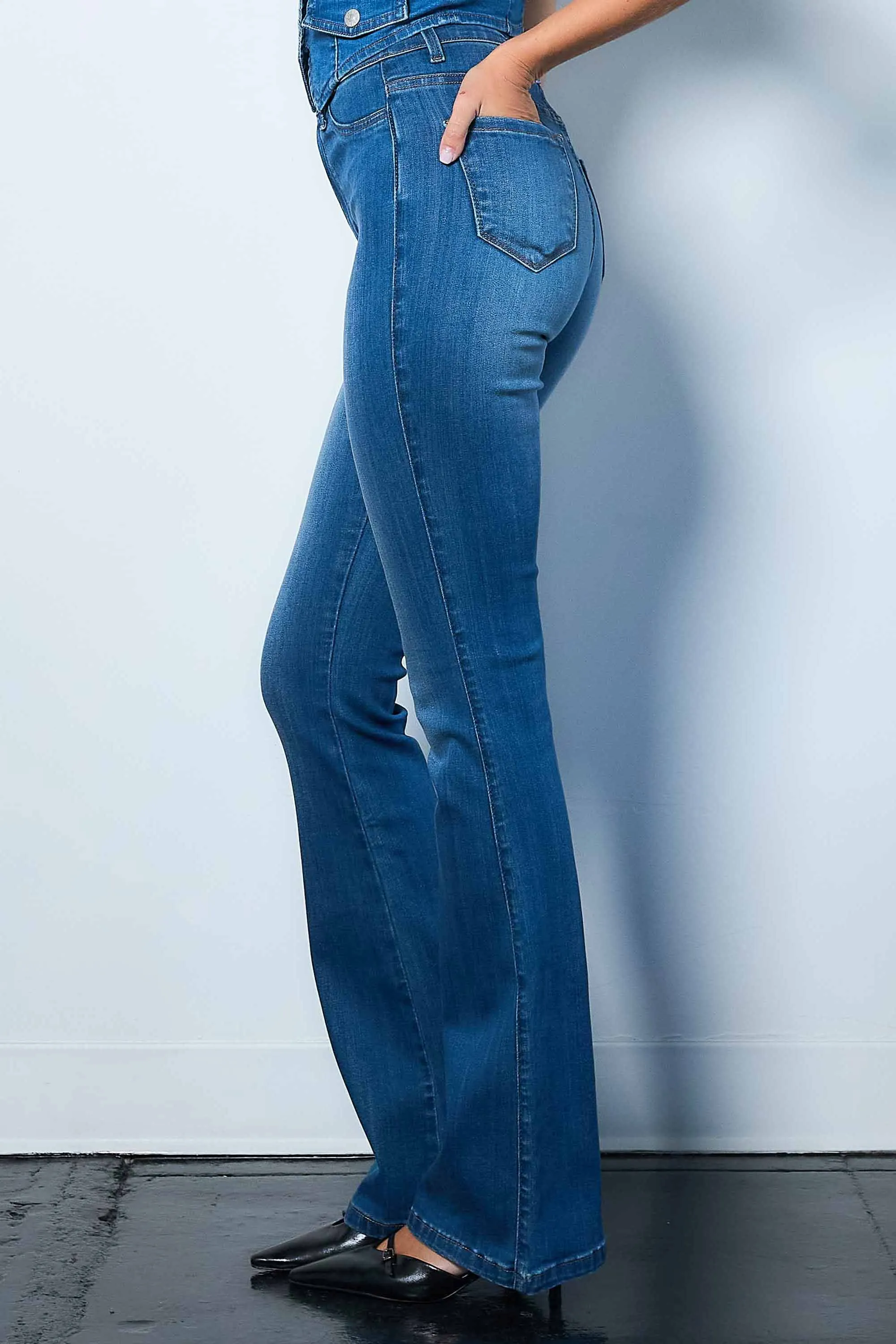 High-Rise Bootcut Jeans
