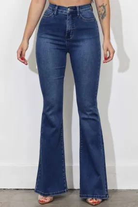 High-Rise Flare Jeans With Shaper