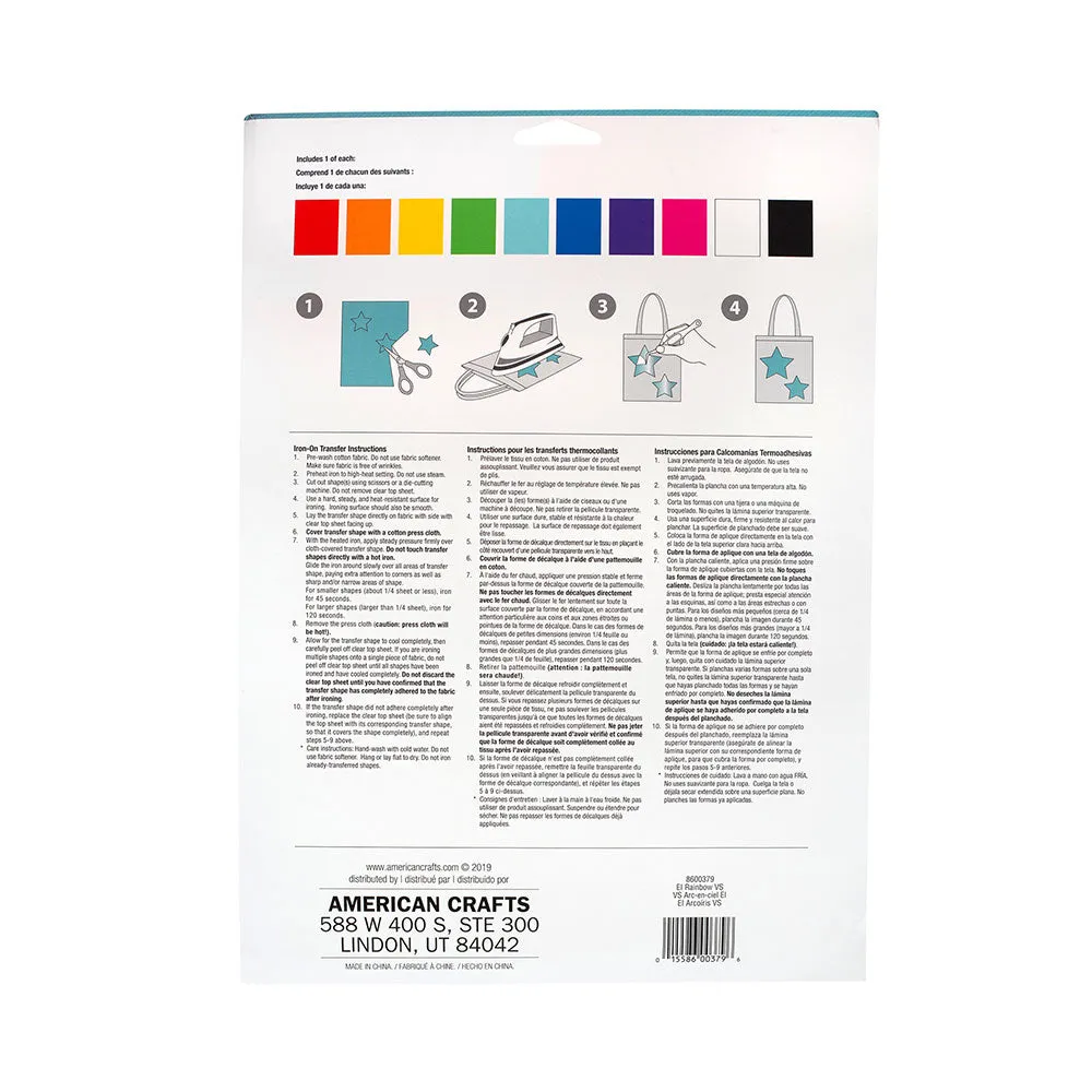 Jolee's Easy Image Iron-On Transfer Sheets 8.5"X11" 10 Pack - Rainbow*