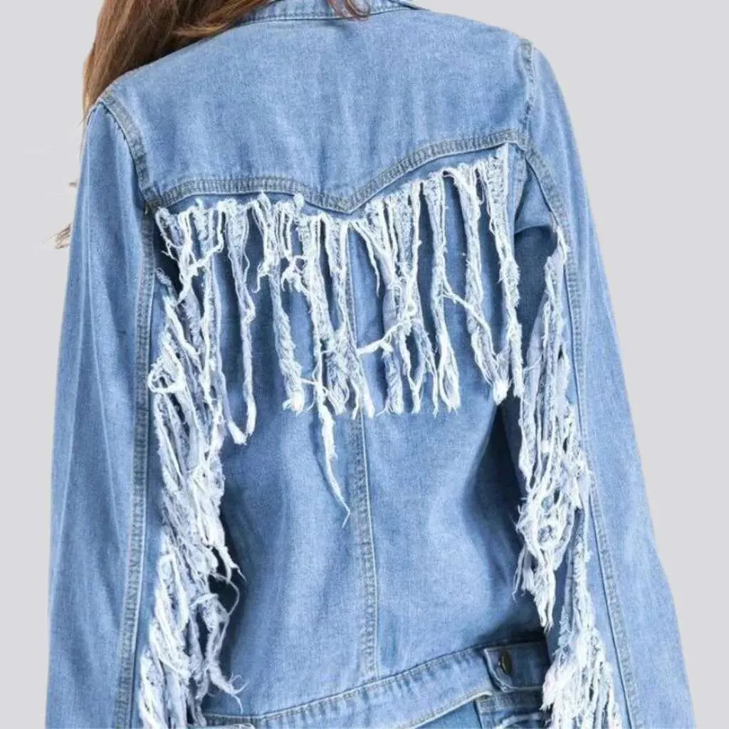 Light-wash slim women's jeans jacket