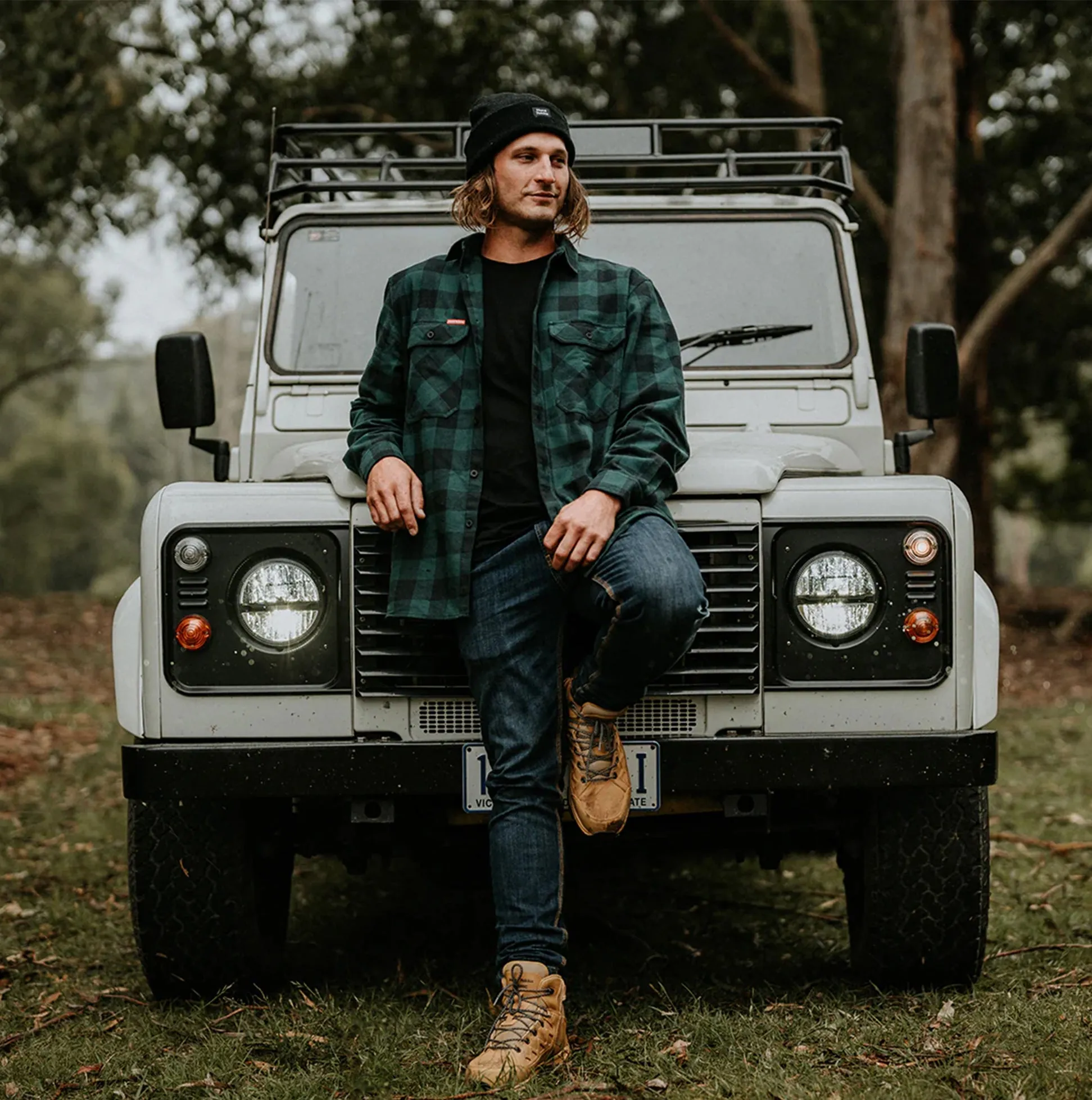 LONG SLEEVE CHECK FLANNEL Mens Shirts Green
