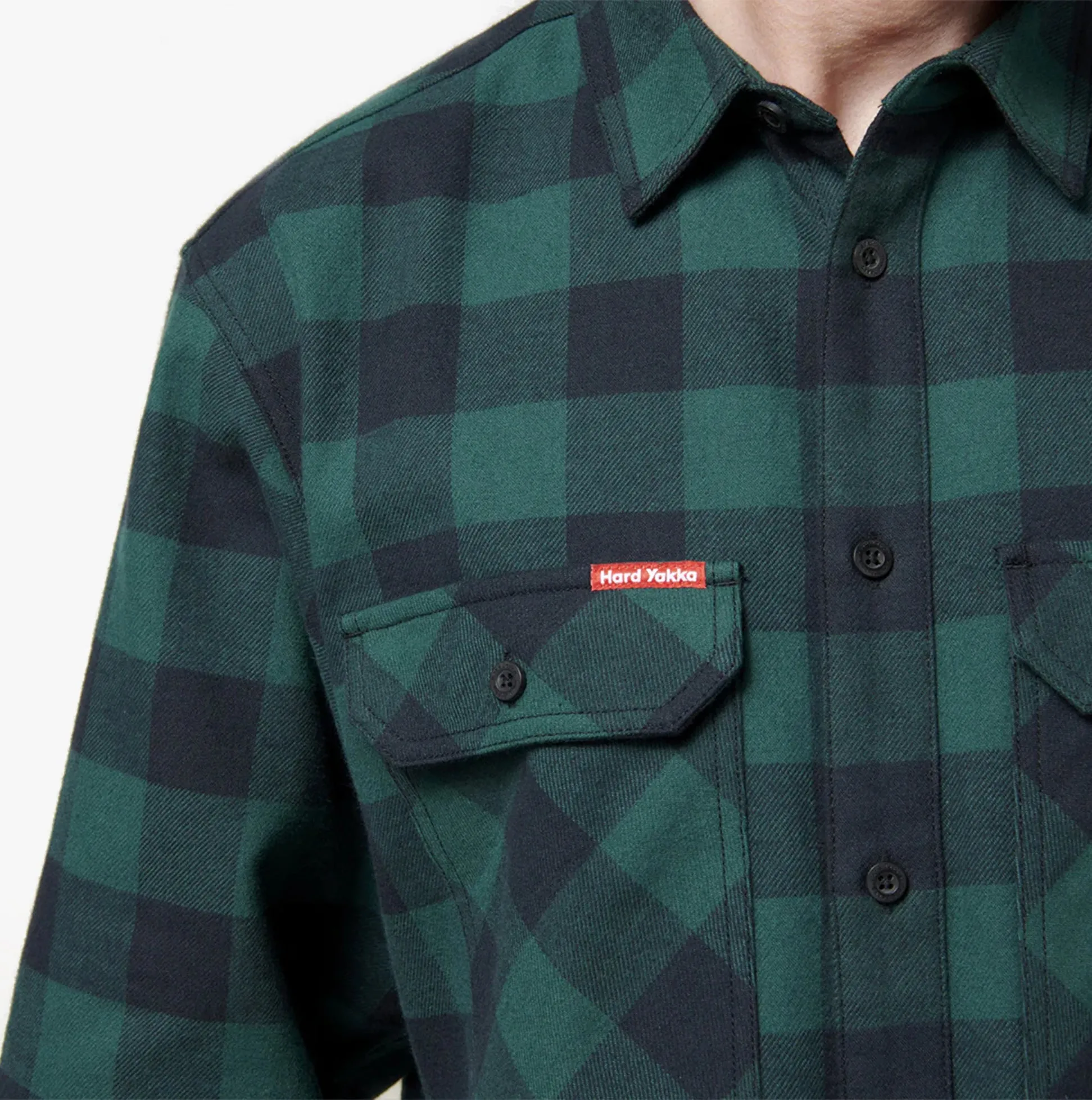 LONG SLEEVE CHECK FLANNEL Mens Shirts Green