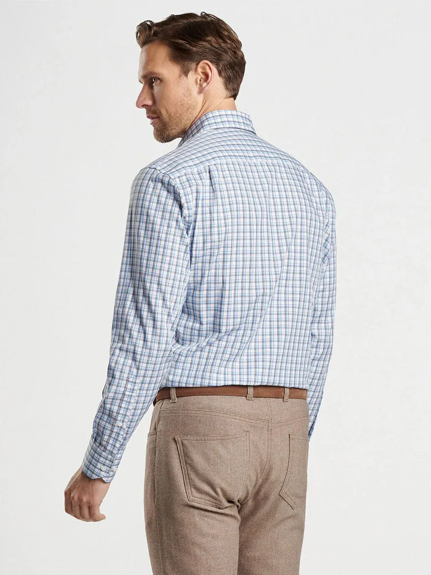 Peter Millar Howgill Cotton Sport Shirt in Brook Blue