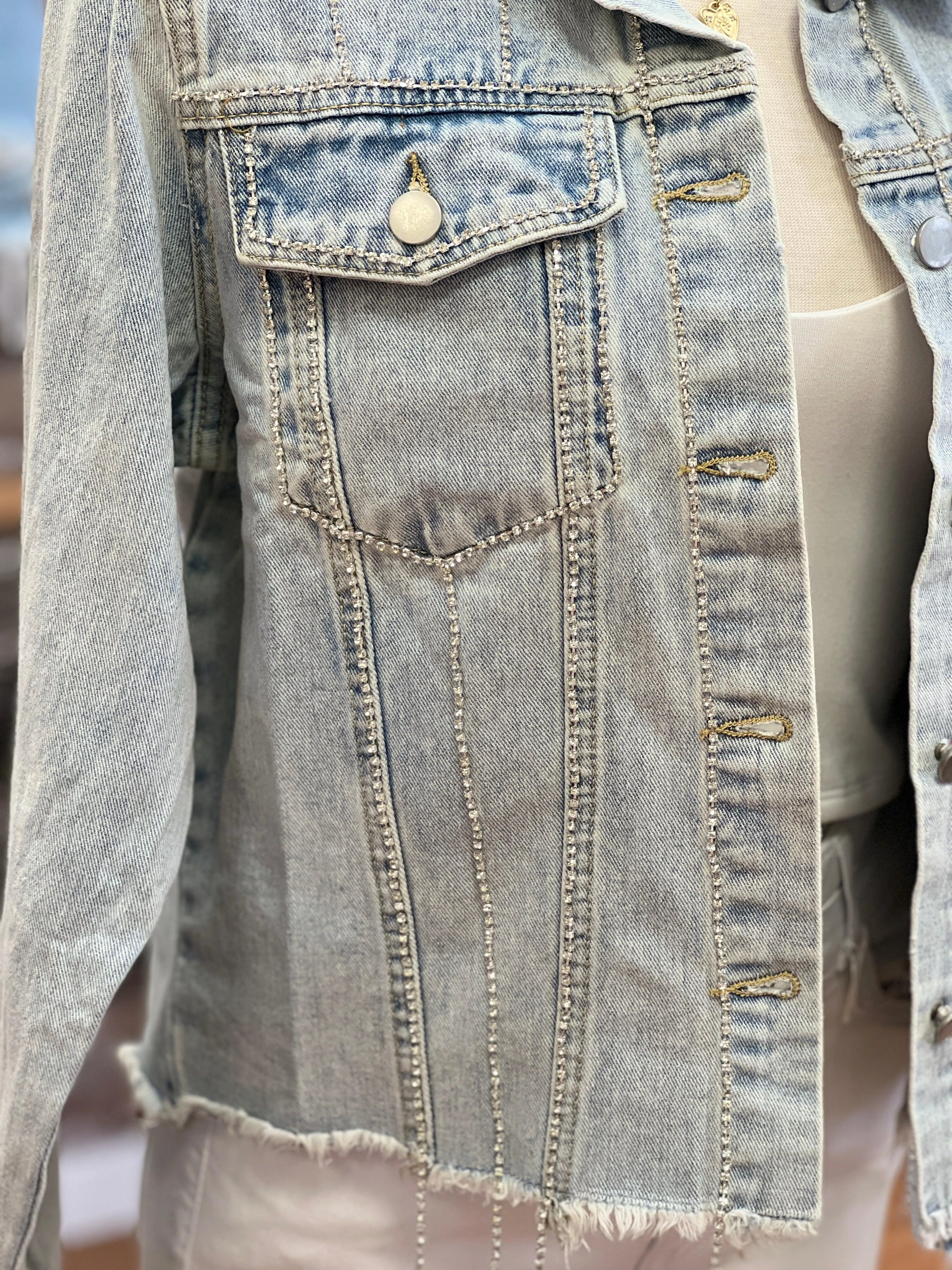Savanna Jane Rhinestone Denim Jacket