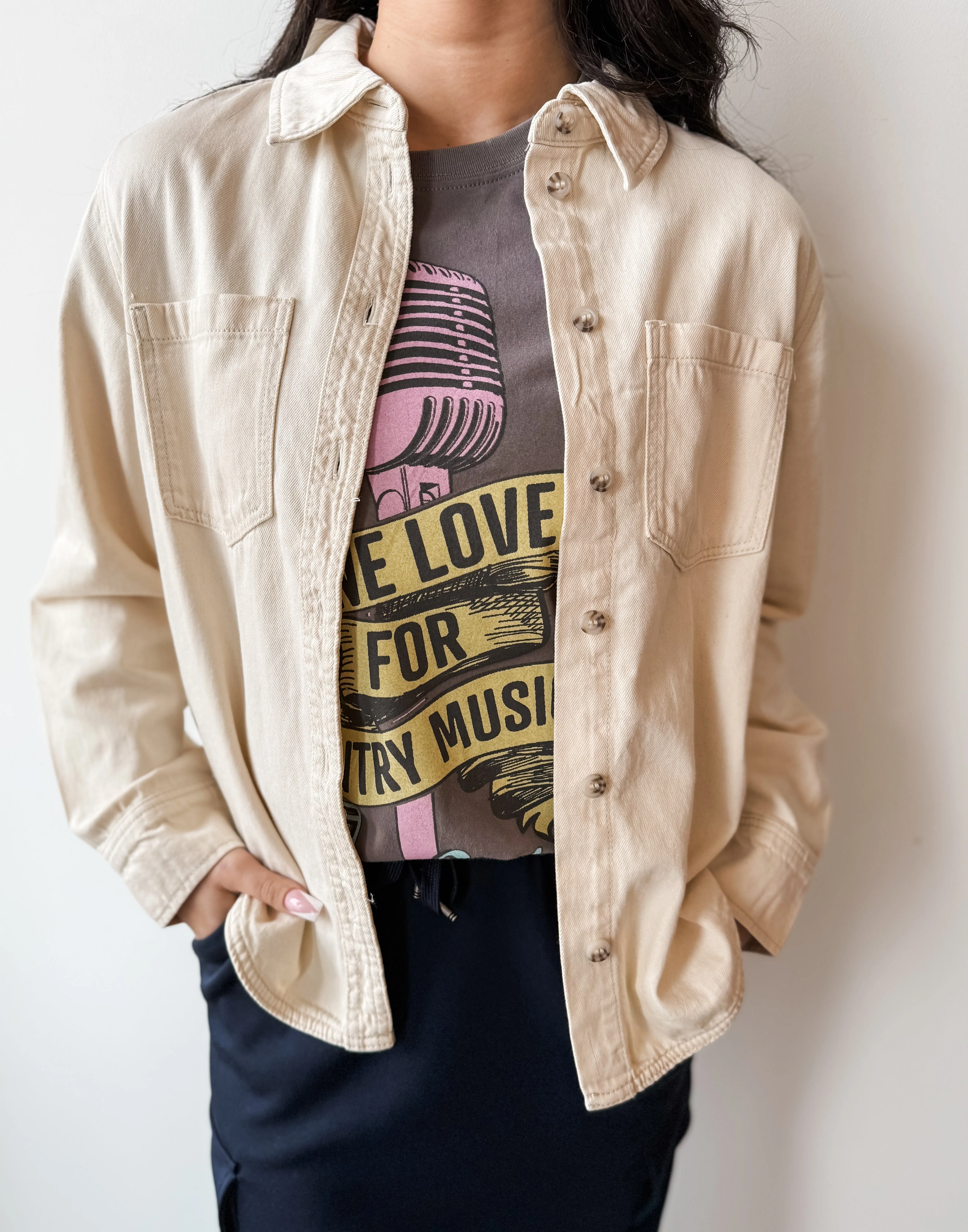 Silla Denim Shirt - Cream