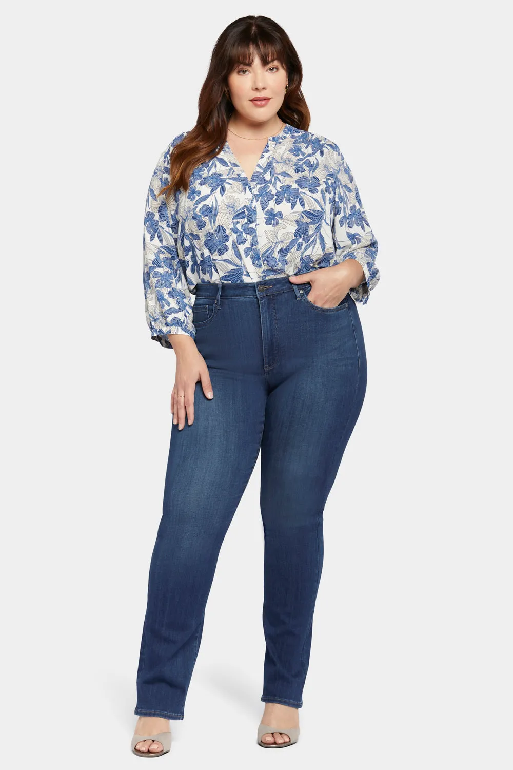 Slim Bootcut Jeans In Plus Size - Blue Moon
