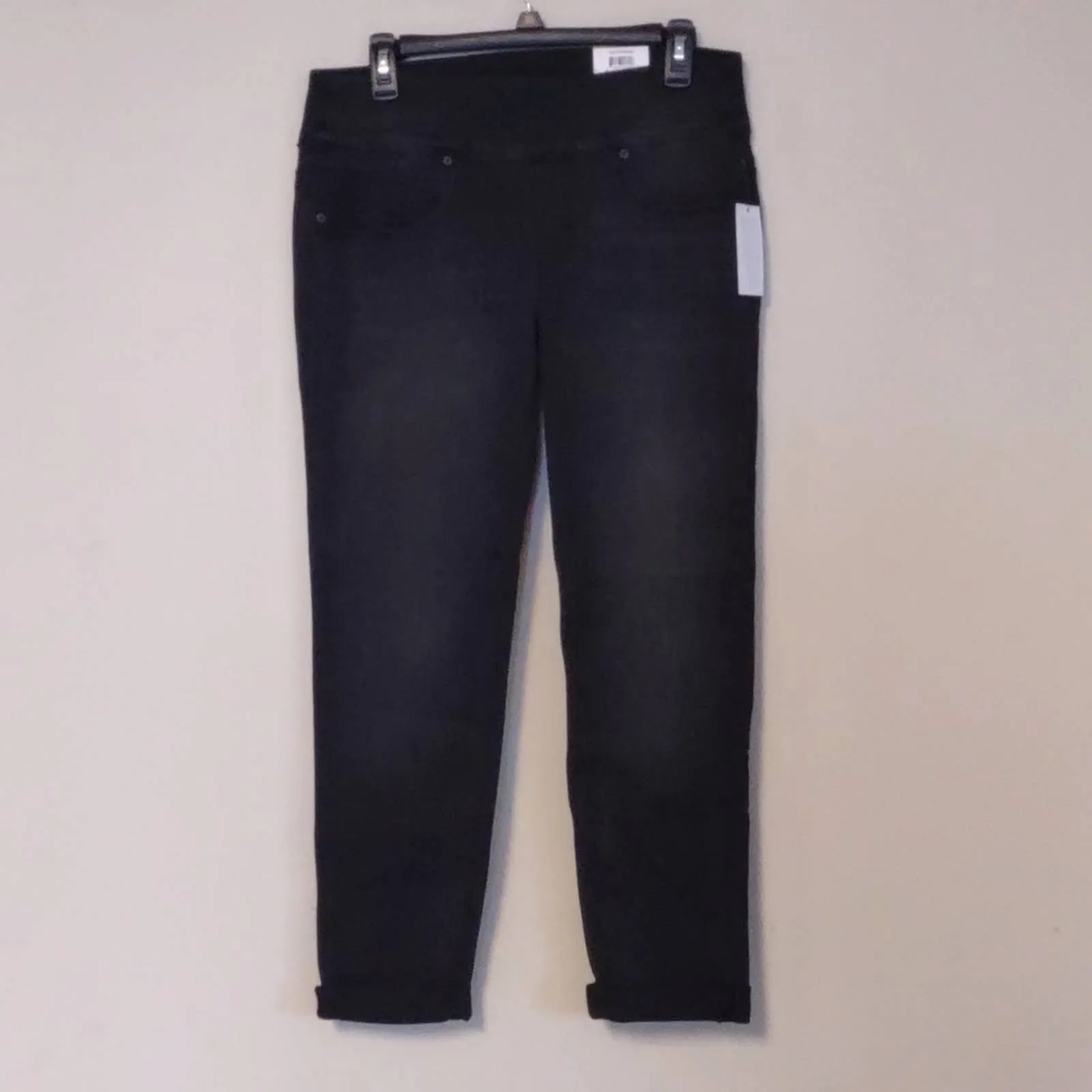 Style & Co Pull On Boyfriend Jeans in Black Smudge Small