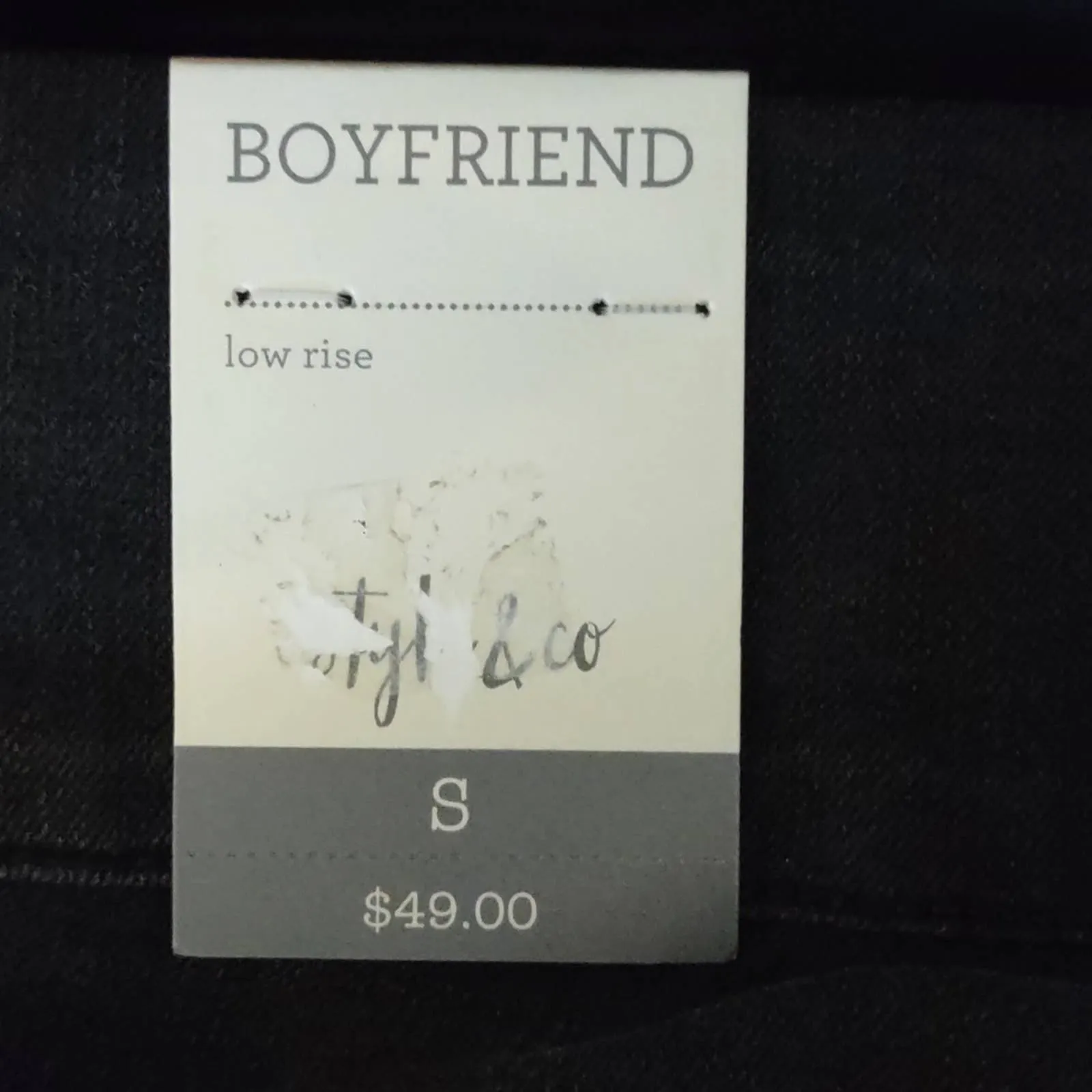 Style & Co Pull On Boyfriend Jeans in Black Smudge Small