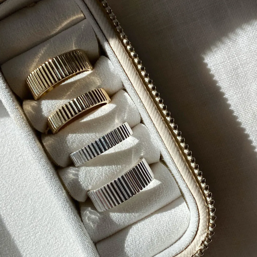 Textured Boyfriend Ring in Gold