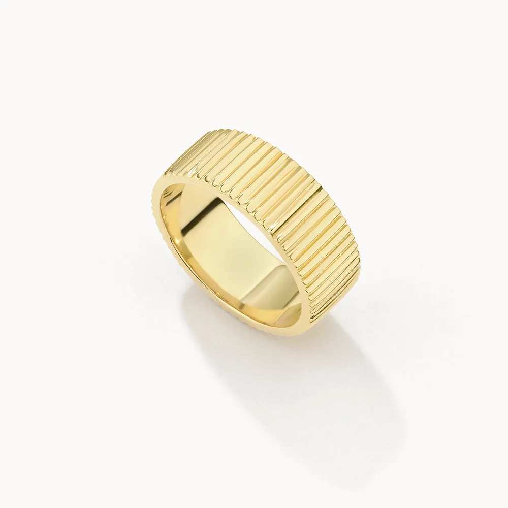 Textured Boyfriend Ring in Gold