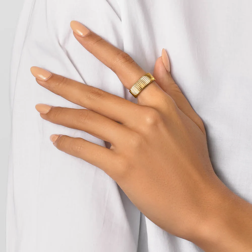 Textured Boyfriend Ring in Gold