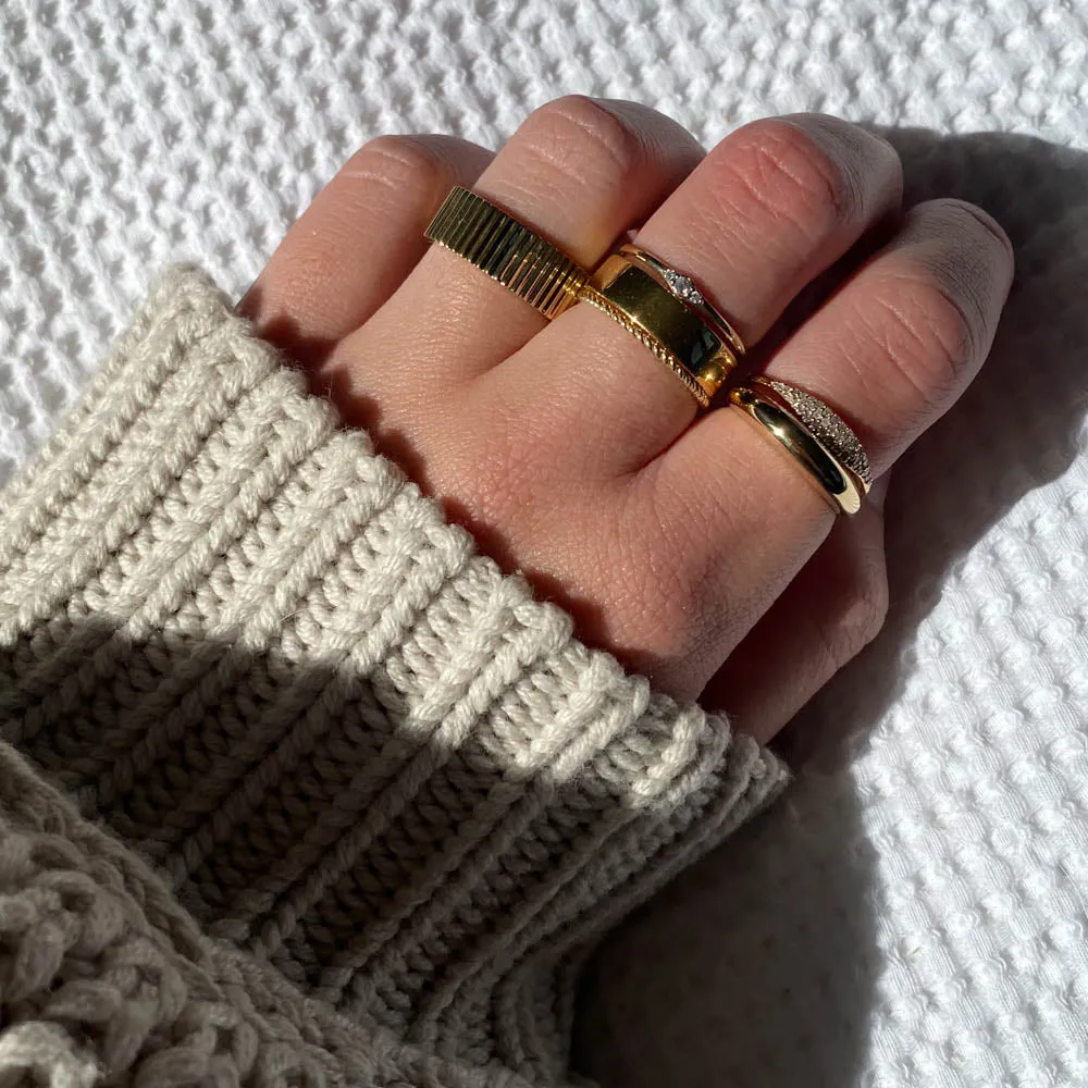 Textured Boyfriend Ring in Gold