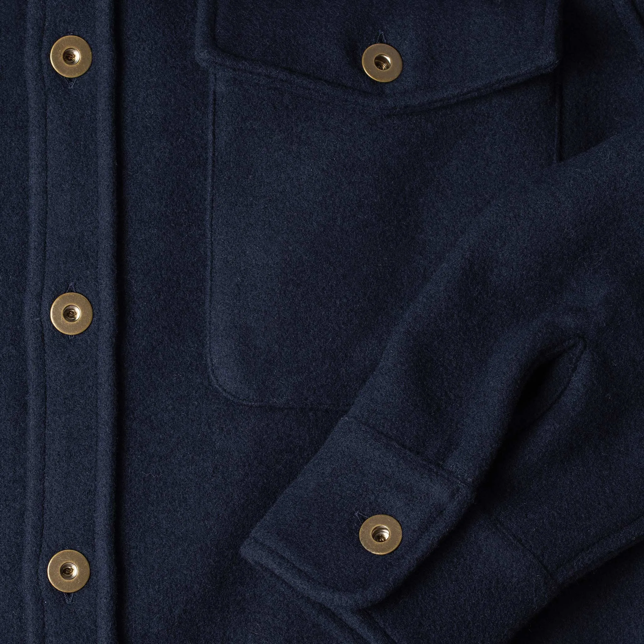 The Explorer Shirt in Navy Boiled Wool