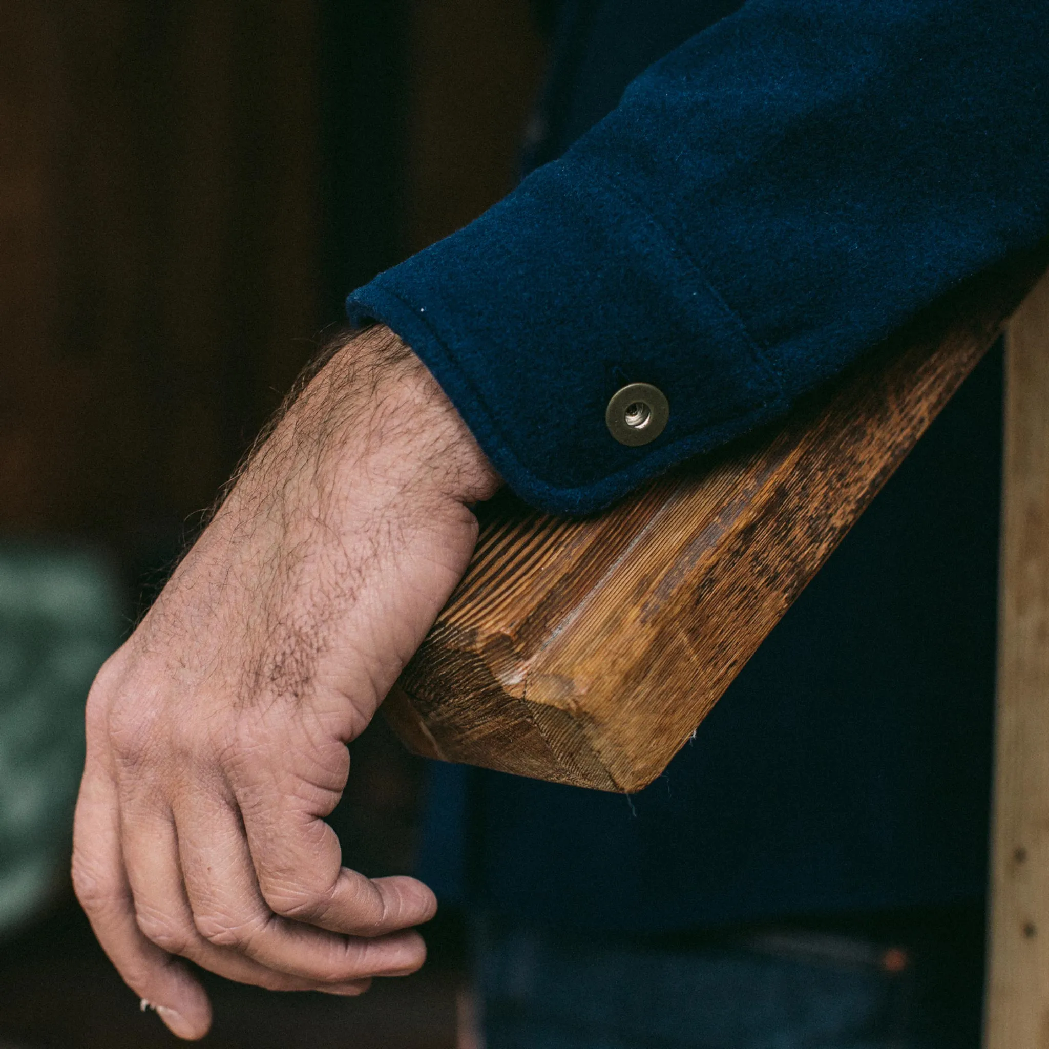 The Explorer Shirt in Navy Boiled Wool
