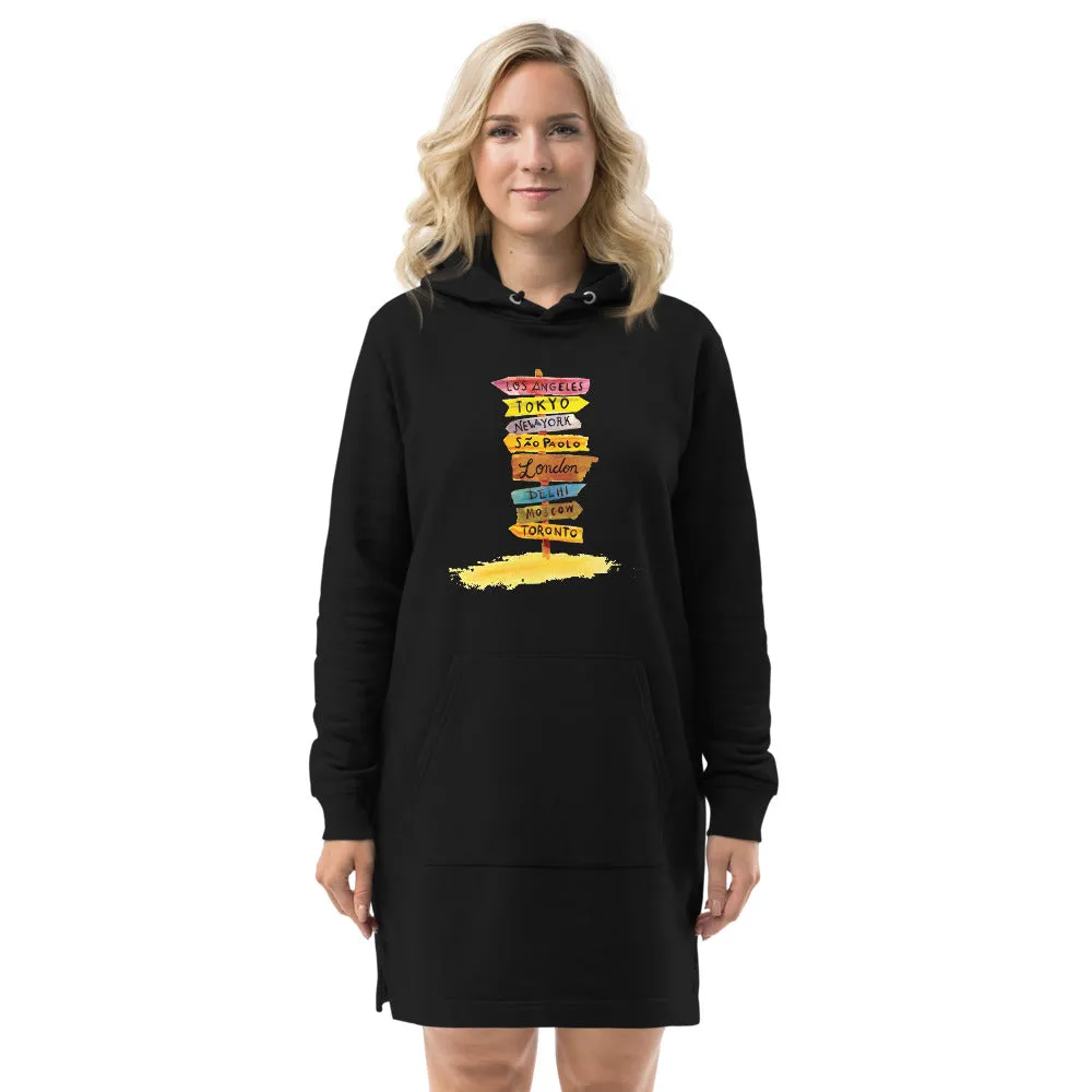 Travel Diaries Women's Hoodie Dress