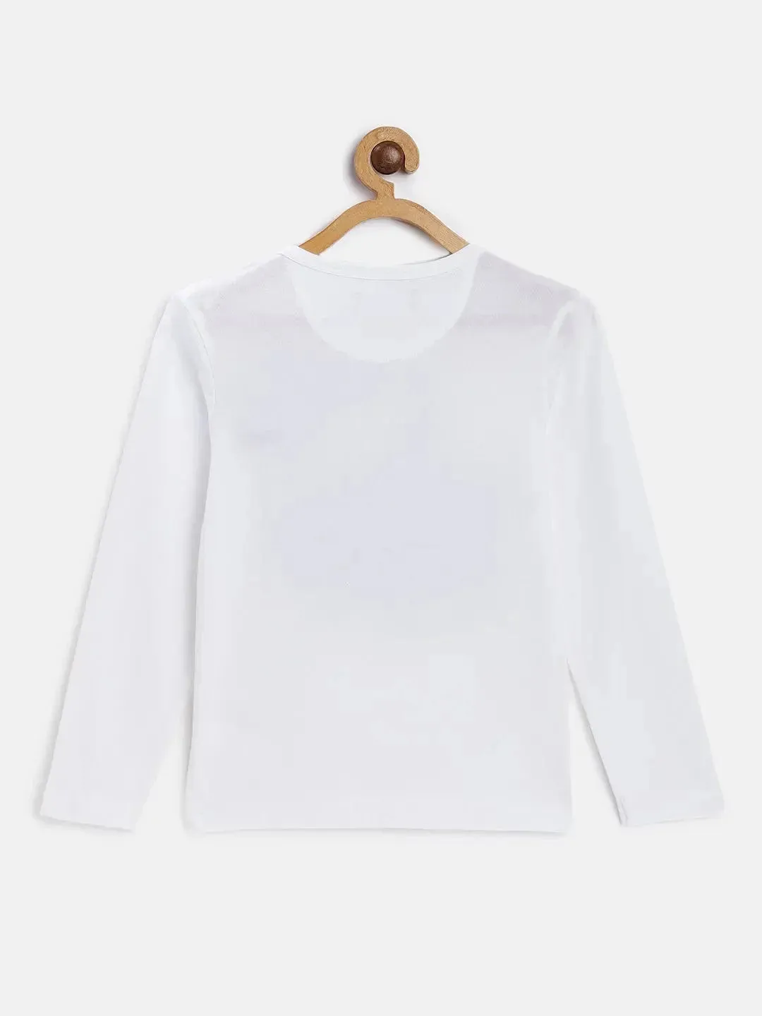 White Submarine Printed Round Neck Cotton T-shirt