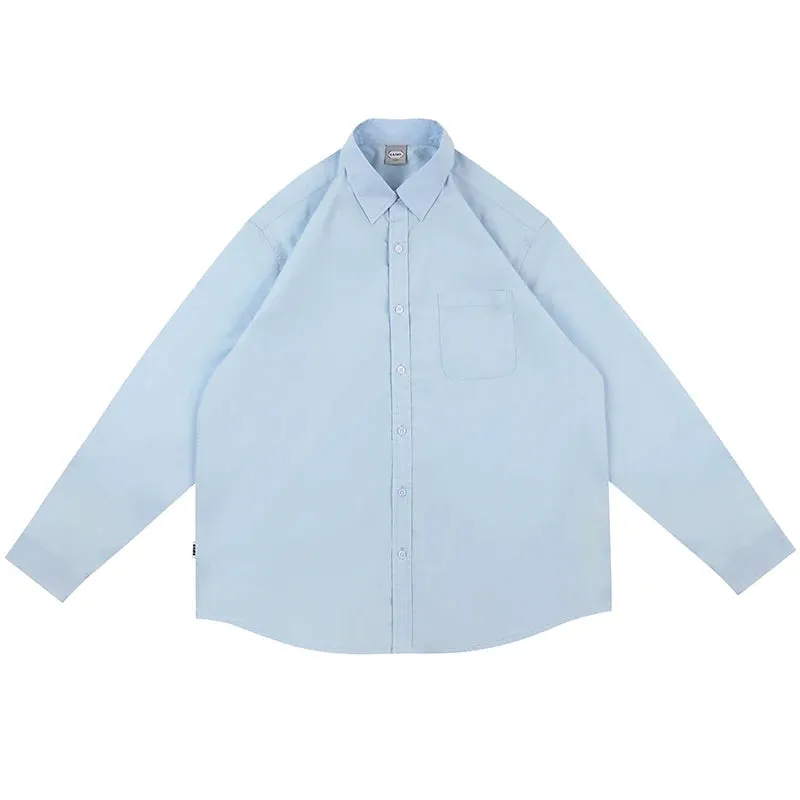 Wiaofellas  -  New Stacked Japan fashion Simple Ciboy Long sleeve Shirts Men's Spring and Autumn Casual Loose Outerwear Fashion