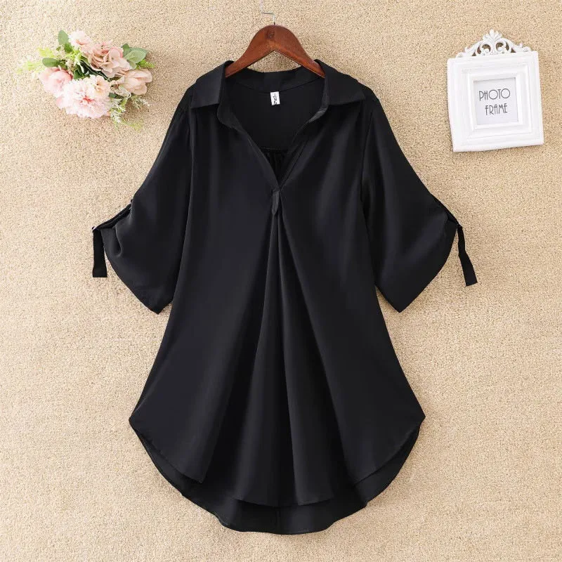 Women's Long Sleeve Solid Color Shirts & Blouses 563665