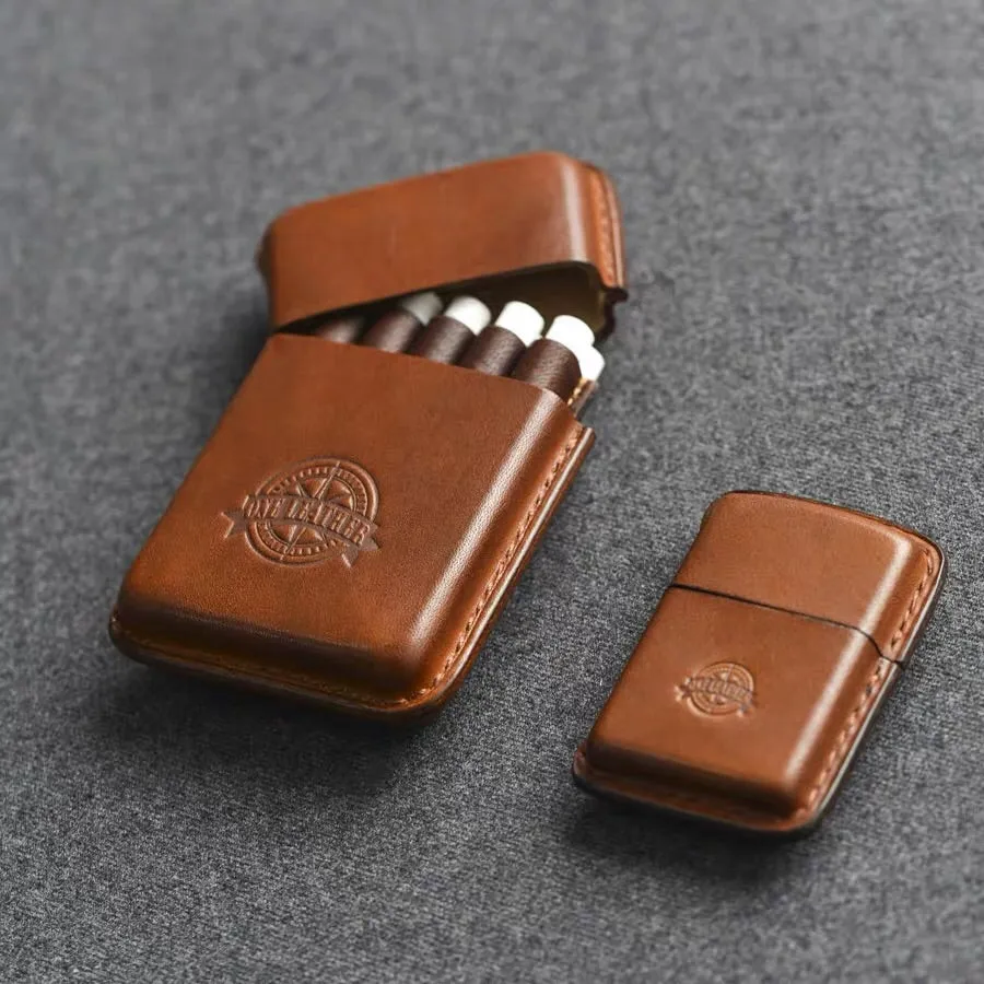 YAAGLE Leather Handmade Cigarette Cases for Man/Woman 10 sticks YG2001